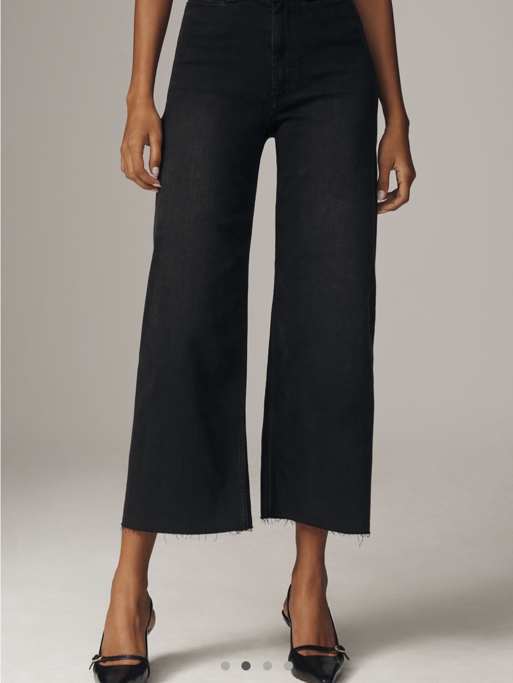 NWT Anthropologie Maeve Black Wide-Leg Cropped Jeans